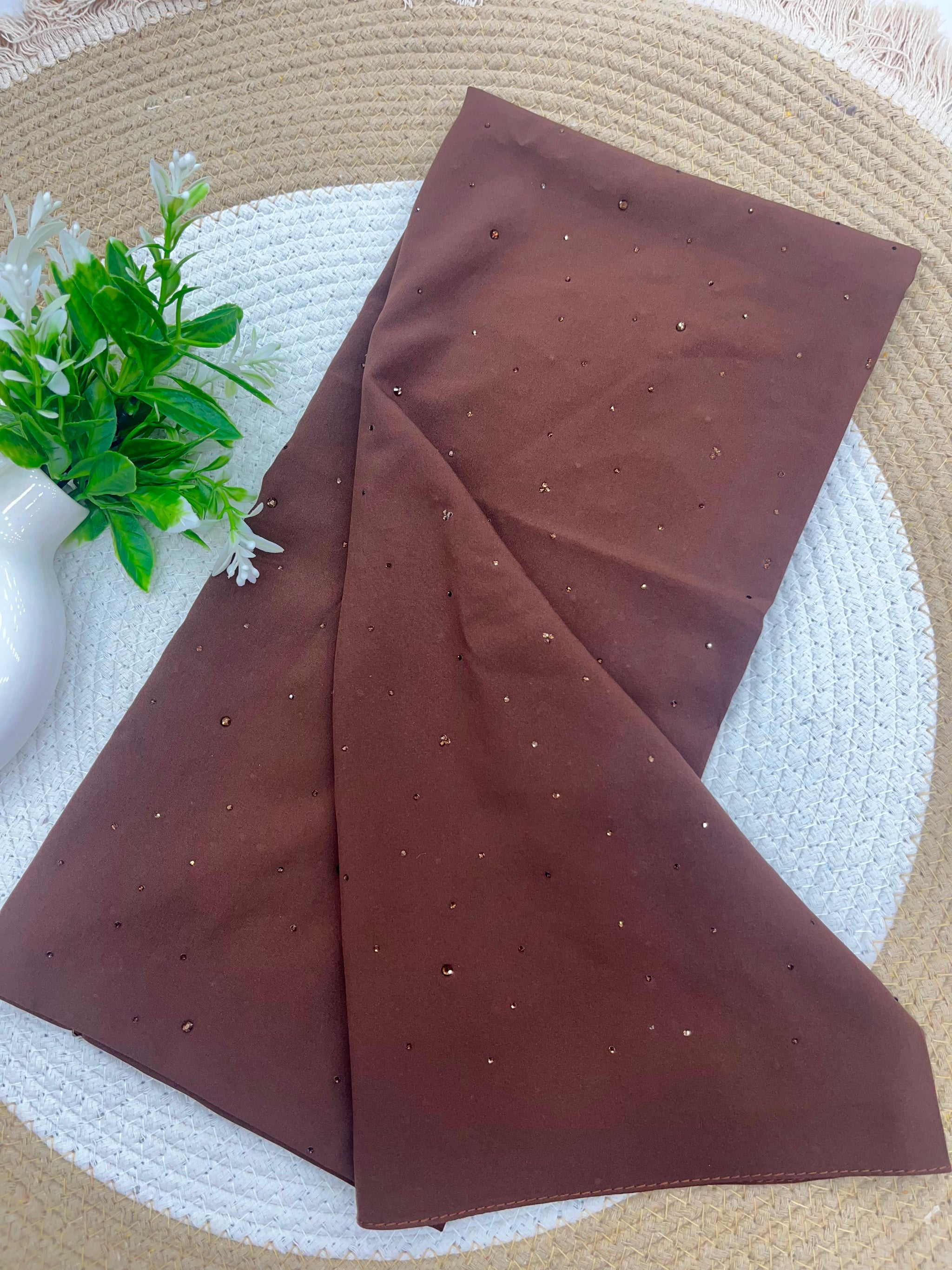 1186 Modest Imported Jersey Hijab - Coffee