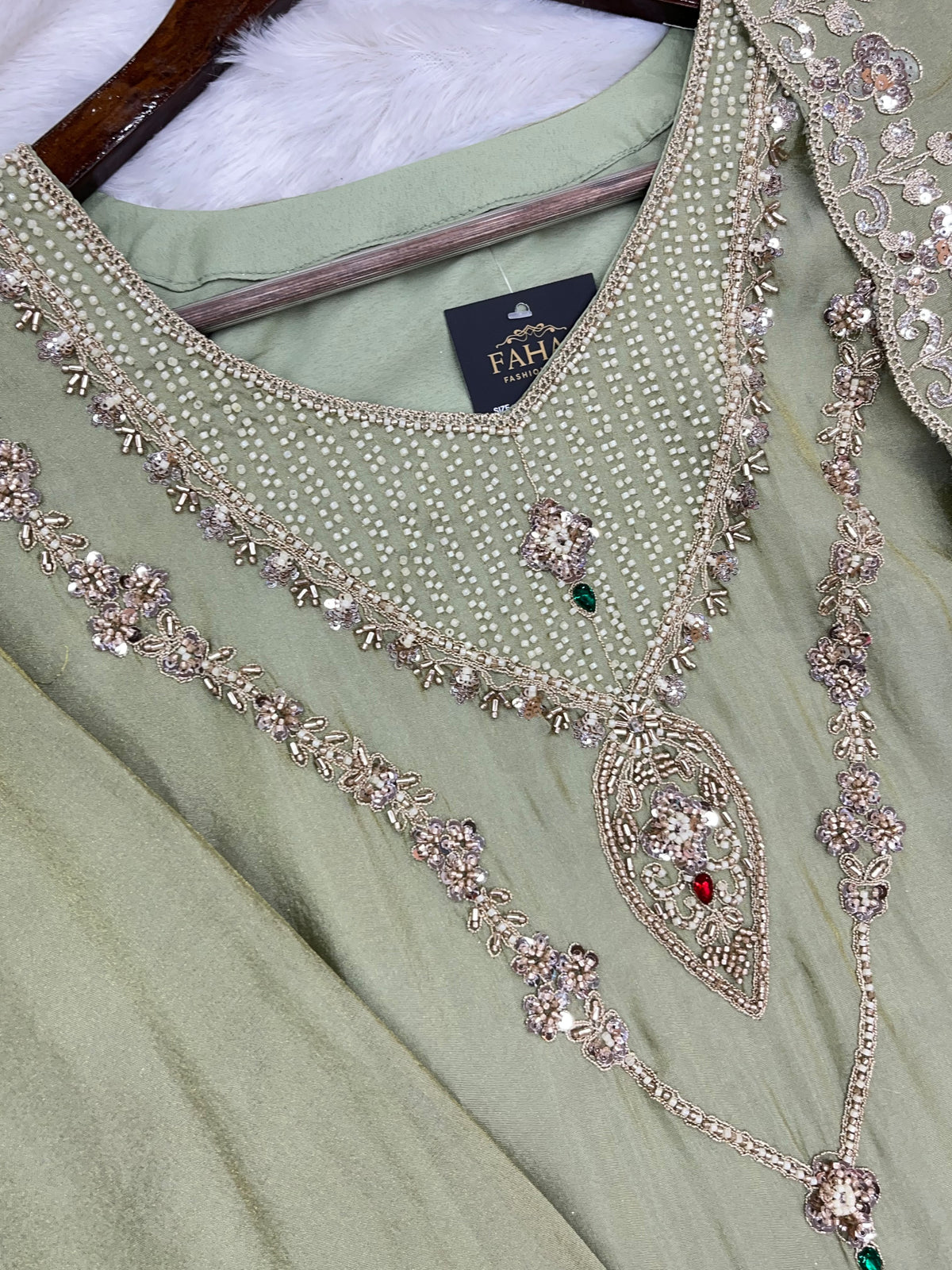 1425 Pakistani Sharara Set - Pista Green