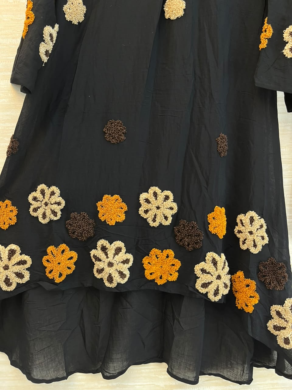 1097 Floral Embroidered Coord Set - Black