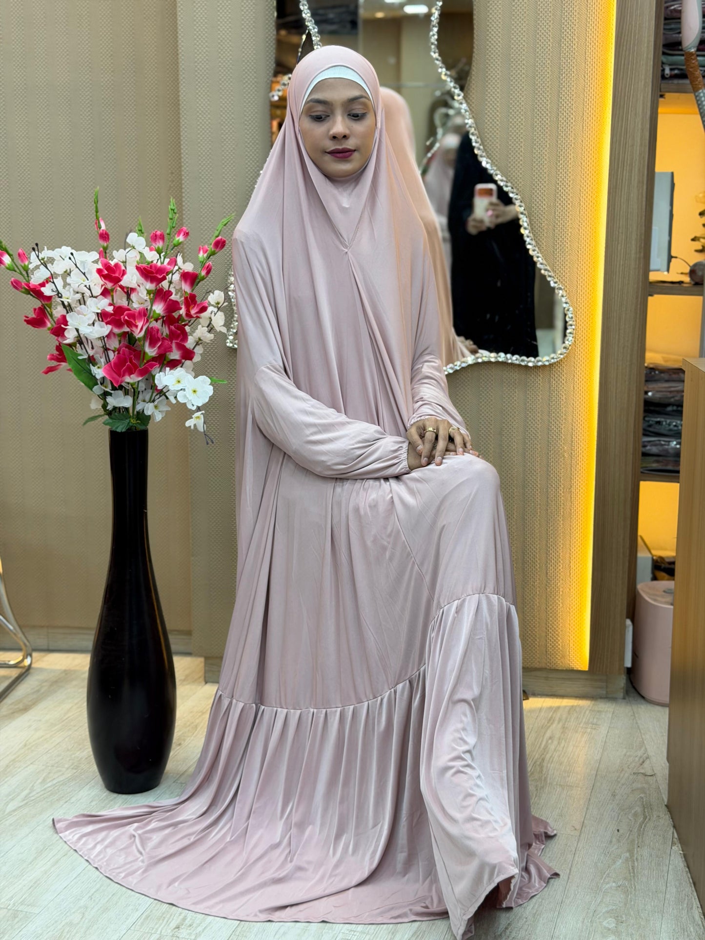 600 Long Namaz Wear Cloth - Dusty Pink