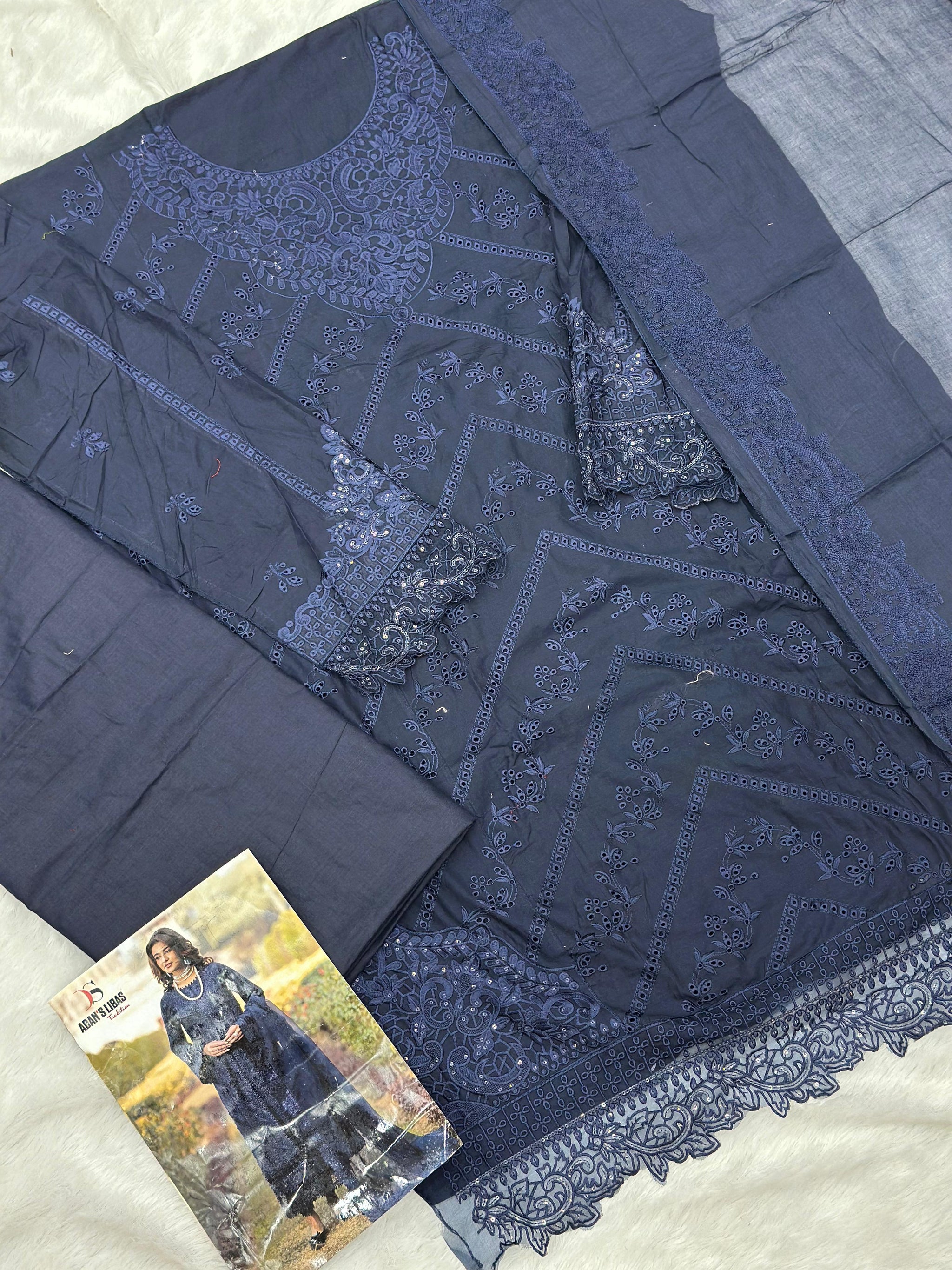 839 Adan Libas Pakistani Unstitched Lawn Suit