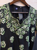 617 Lucknowi Short Kurti Set  Black - Green