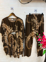 1201 Kaftan Coord Set - Dark Chocolate