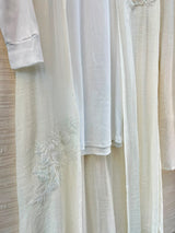 1191 Embroidered Shrug Coord Set - Pearl White