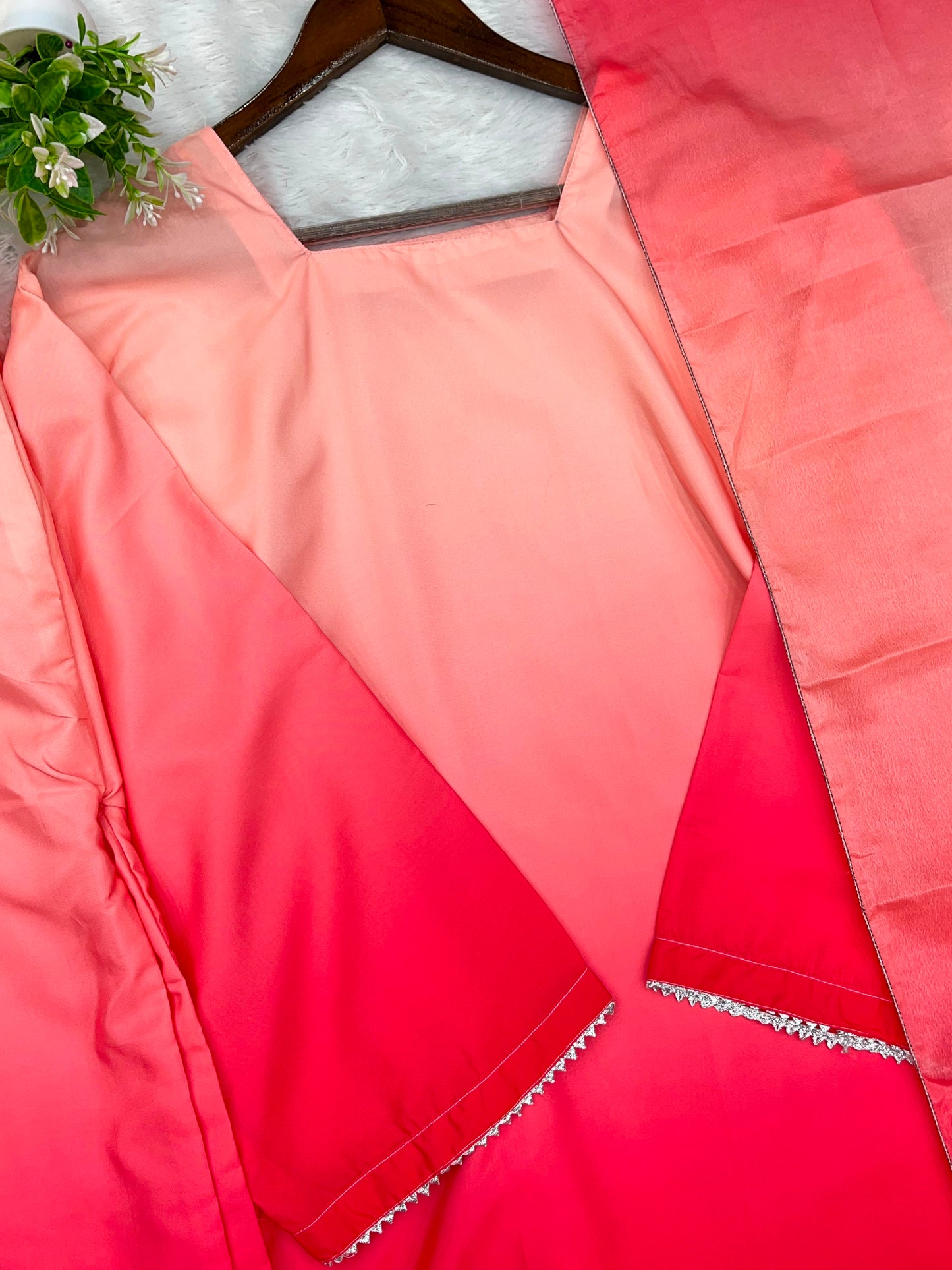1245 Ombere Shade Coord Set - Peach | Red