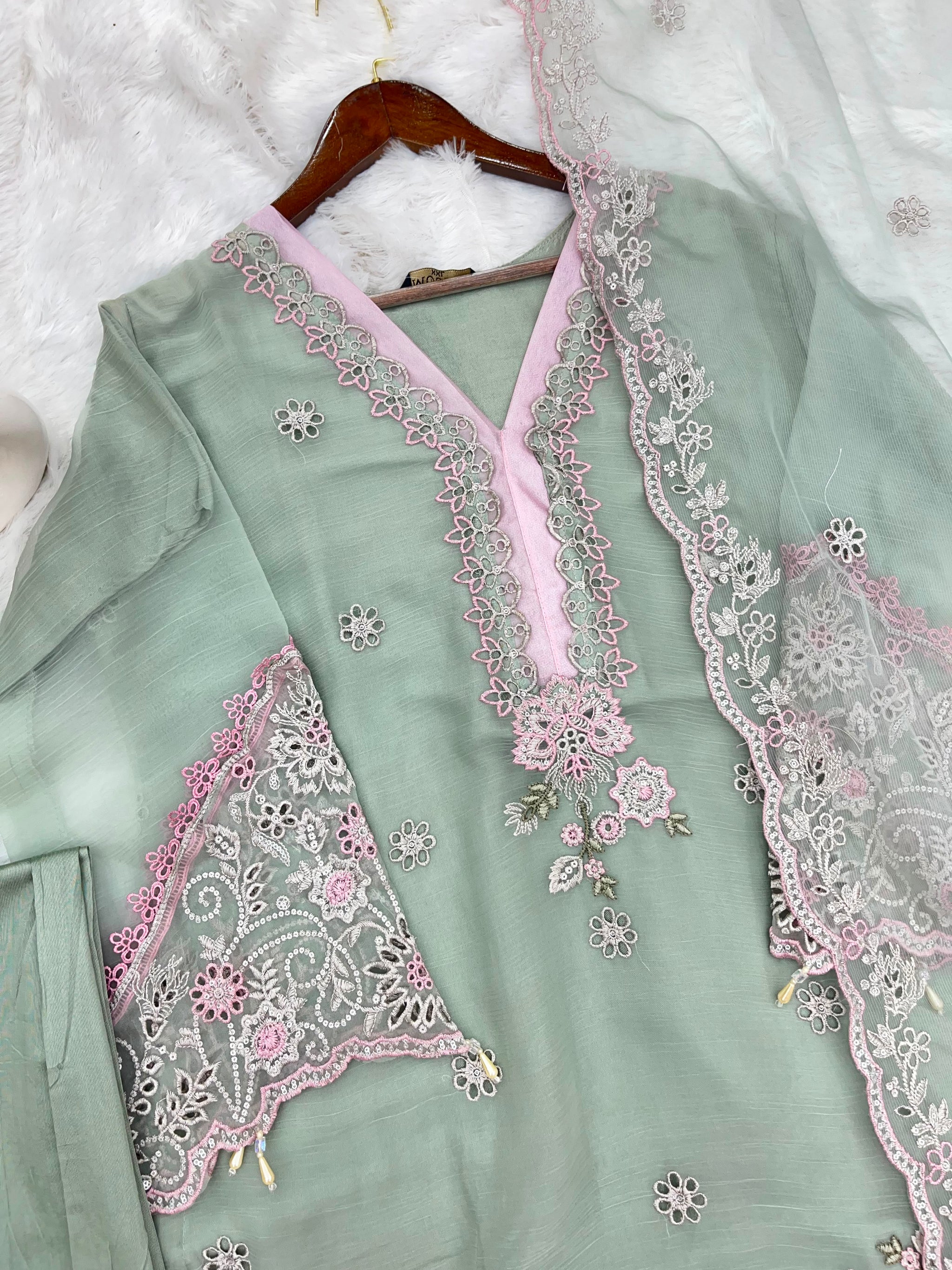 1144 Premium Pakistani Partywear - Sea Green
