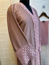 1113 The Premium Abaya - Mauve Brown