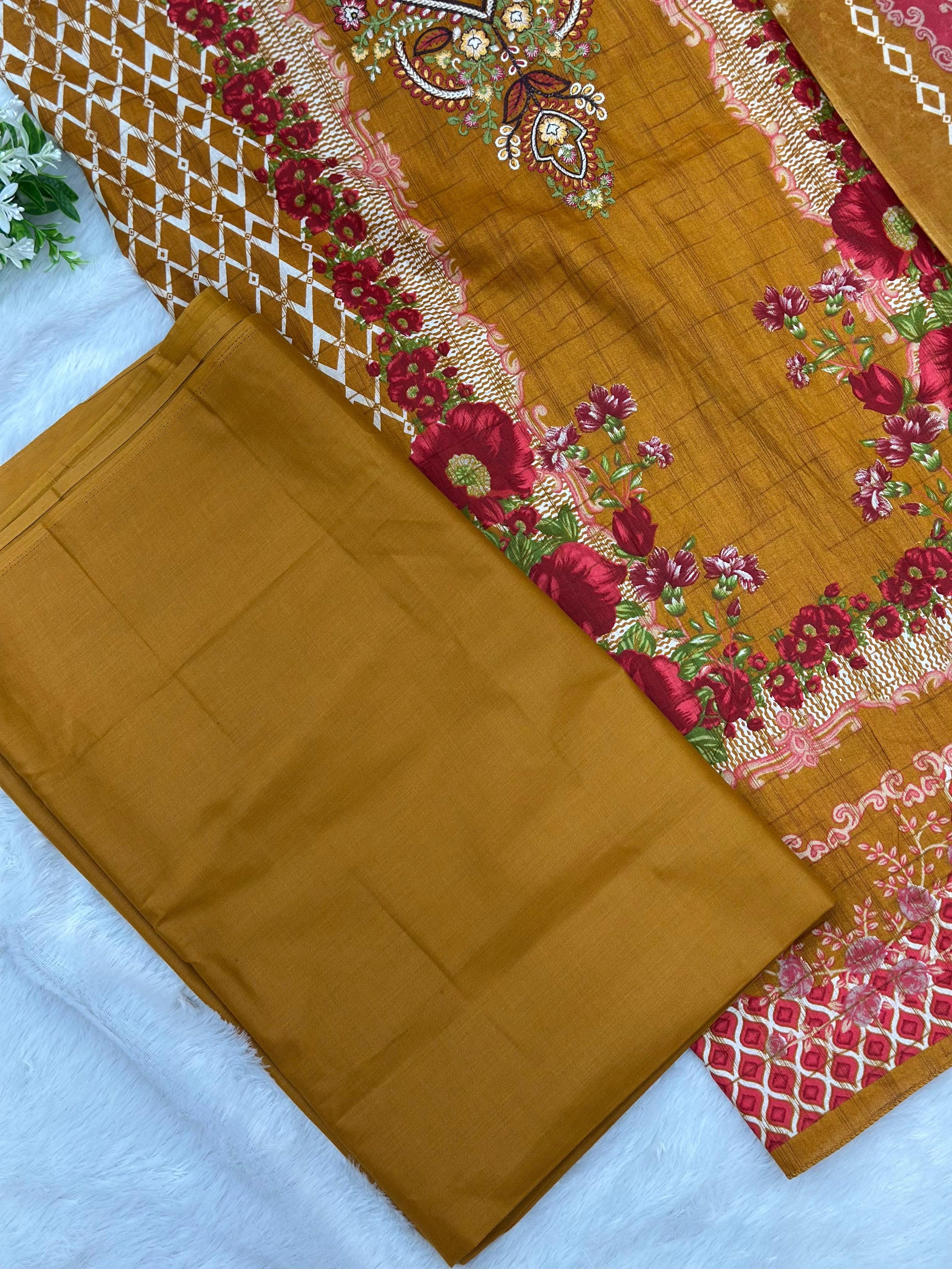 1006 Unstitched Casual Lawn Suit