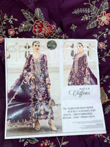 1439 Maria-B Unstitched Partywear - Plum
