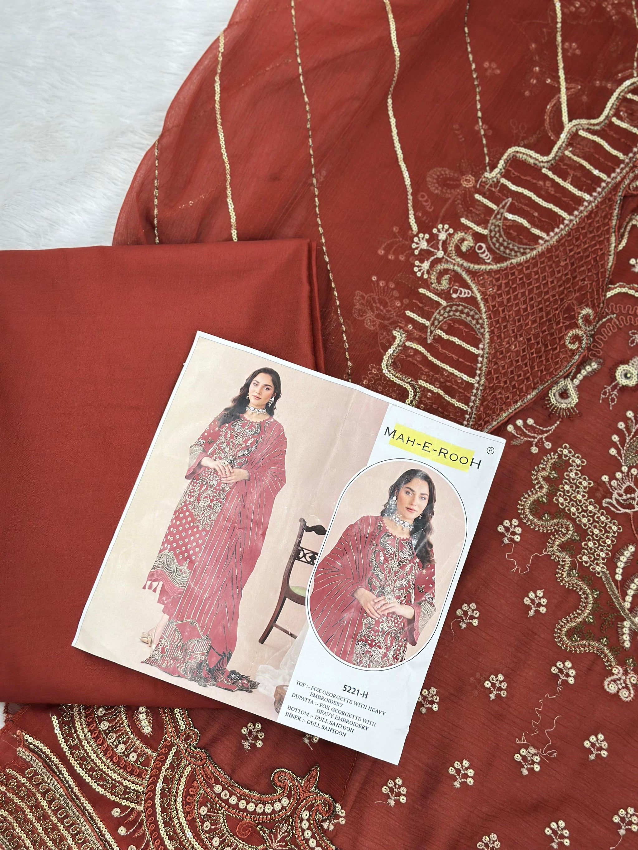 734 Mah-E-Rooh Pakistani Party Wear Unstitched
