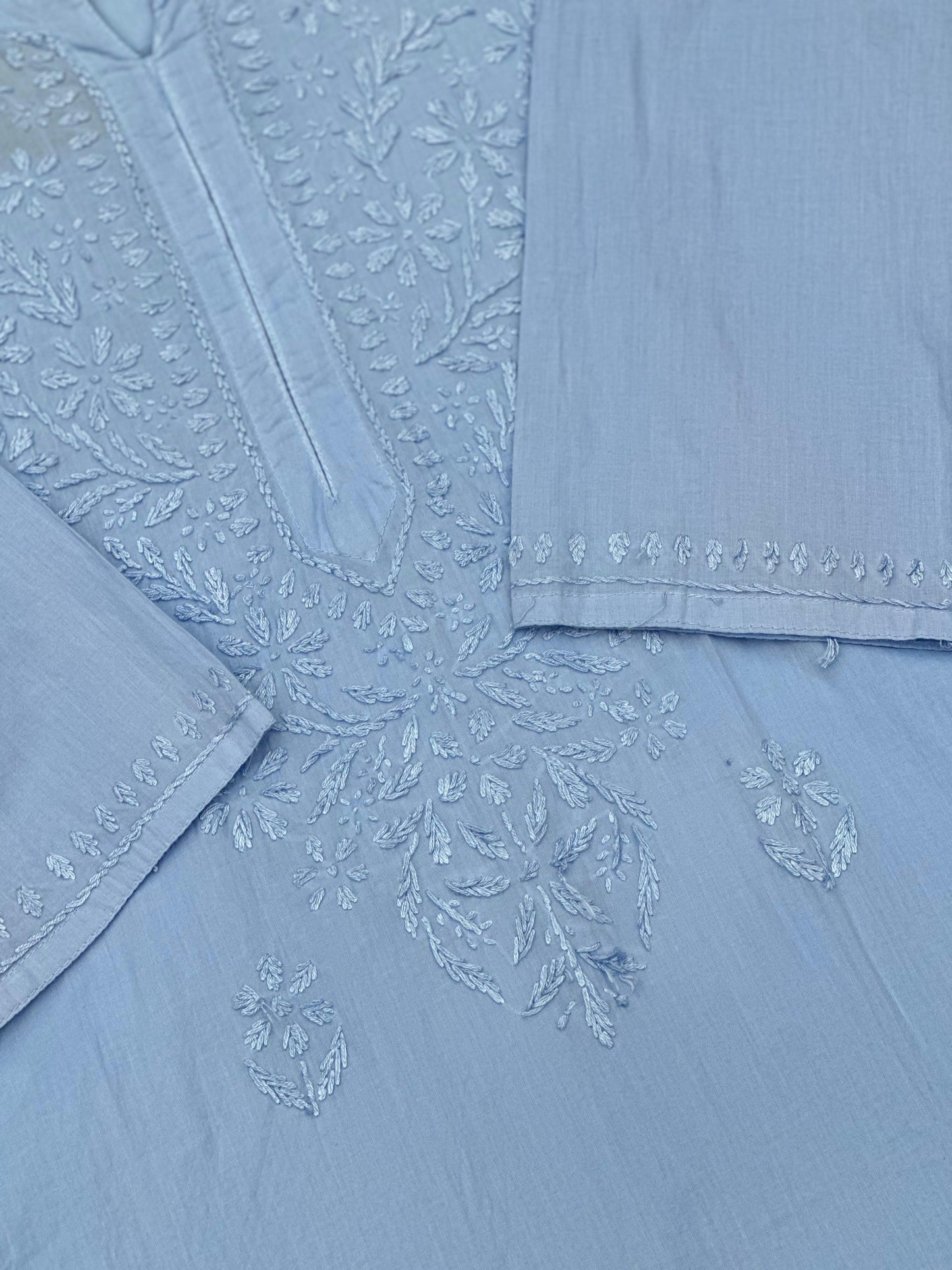 693 Lucknowi Palazzo Set - Powder Blue