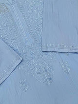 693 Lucknowi Palazzo Set - Powder Blue