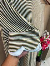 1230 Striped Maxi Kaftan A-Line Set - Brown