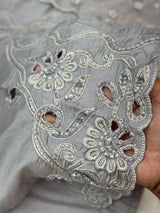 652 Pakistani Cut-Work Embroidery - Ash Lilac