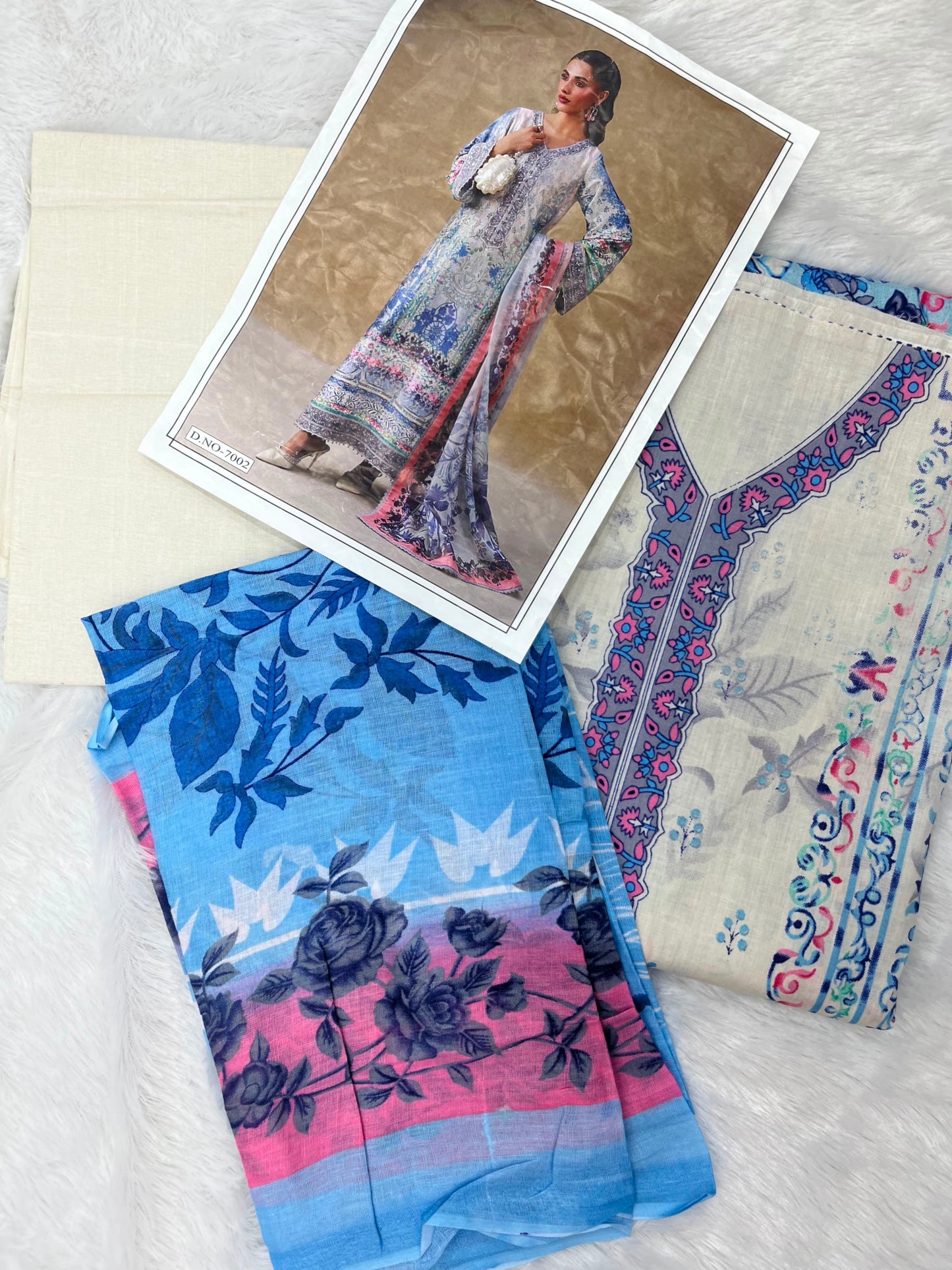 1025 Unstitched Casual Cotton Suit
