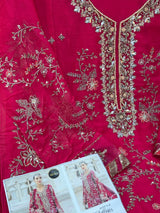 1439 Maria-B Unstitched Partywear - Rani Pink