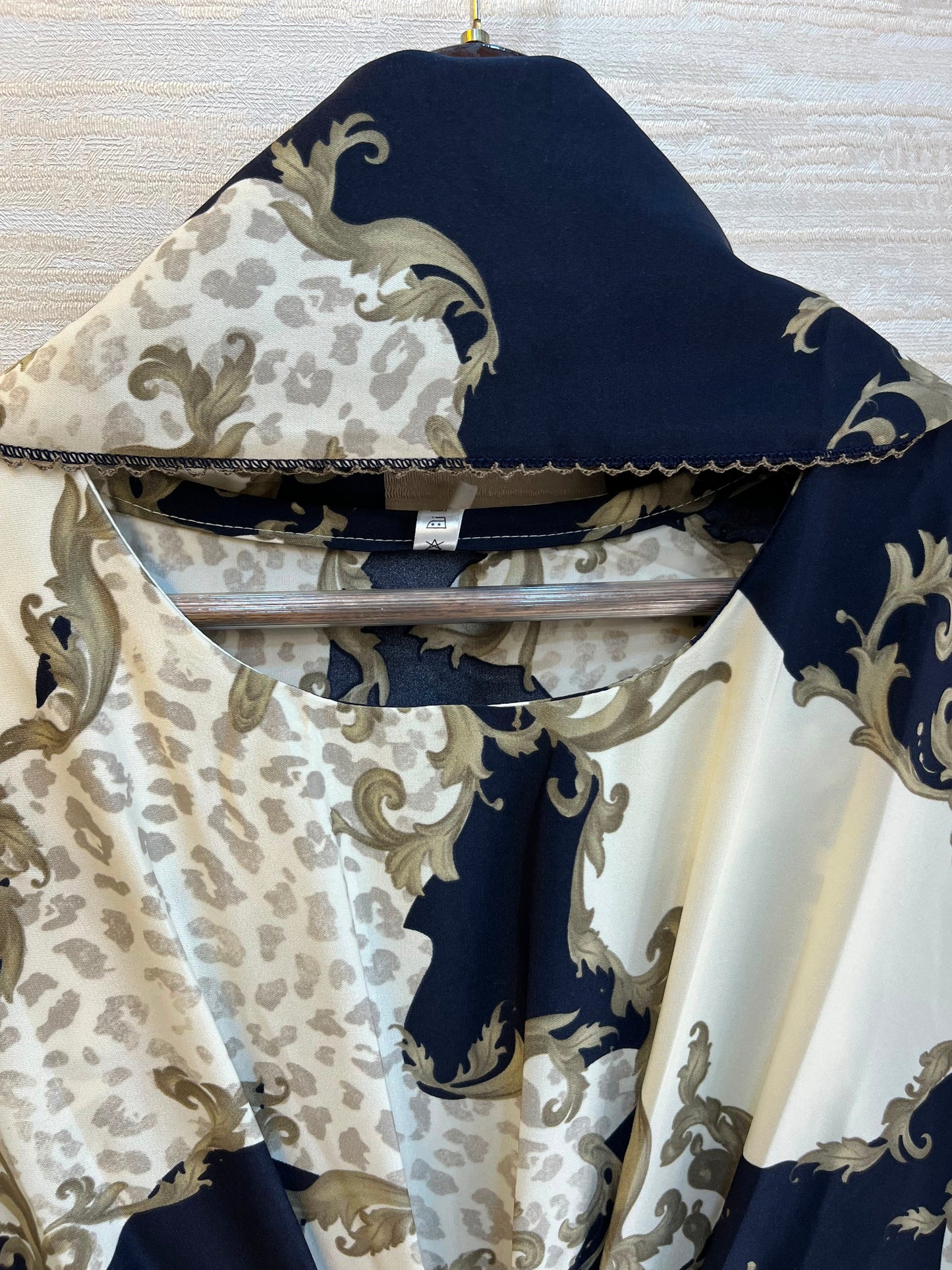 1099 Floral Kaftan Coord Set - Beige