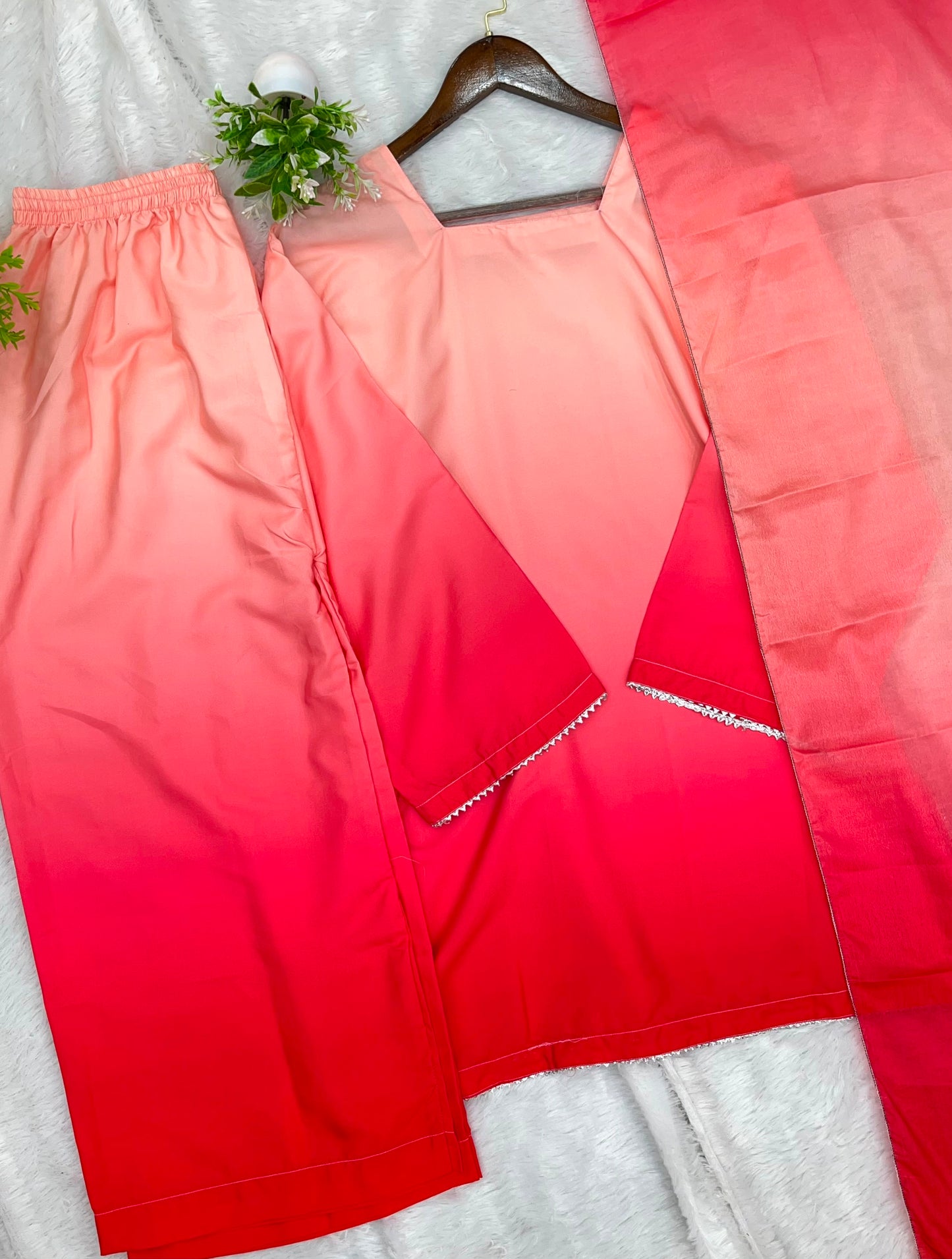 1245 Ombere Shade Coord Set - Peach | Red