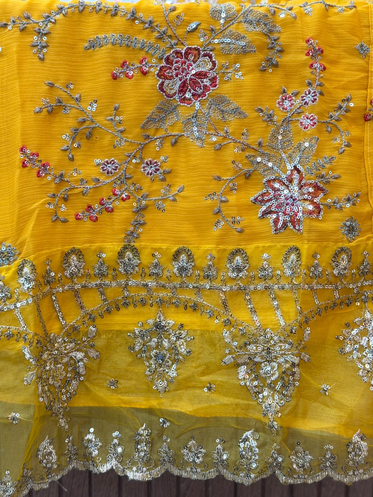 1439 Maria-B Unstitched Partywear - Yellow
