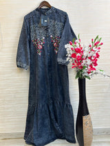 1011 Denim Embroidered Coord-Set