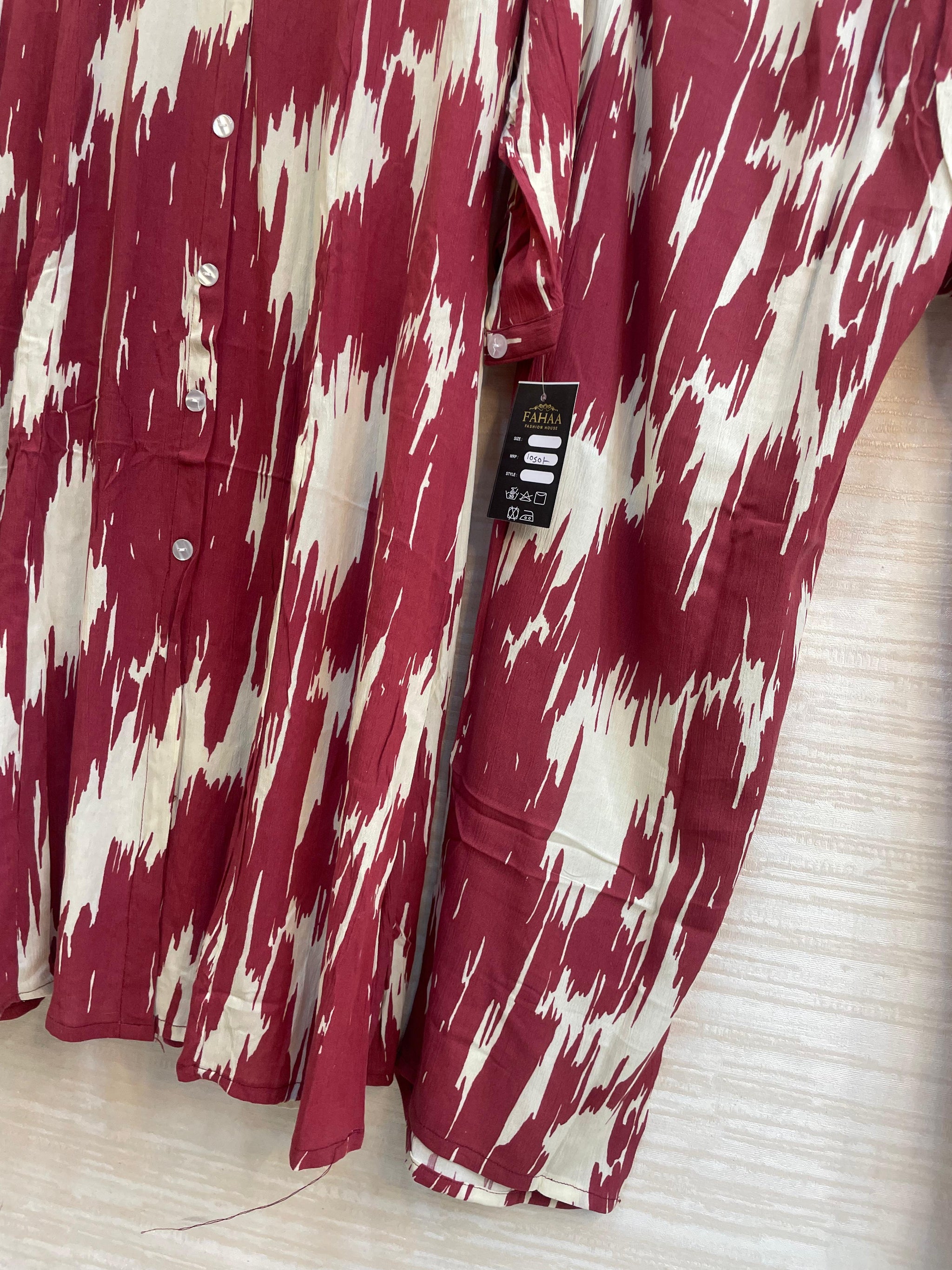 974 Floral Printed Coord-Set - Ikat Maroon