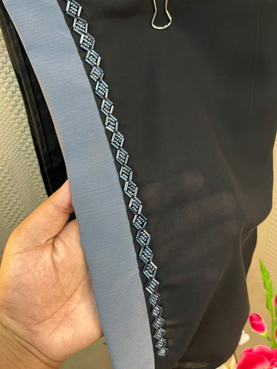 1121 The Premium Abaya - Blue Gray