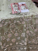 1438 Pakistani Unstitched Partywear - Pista Green