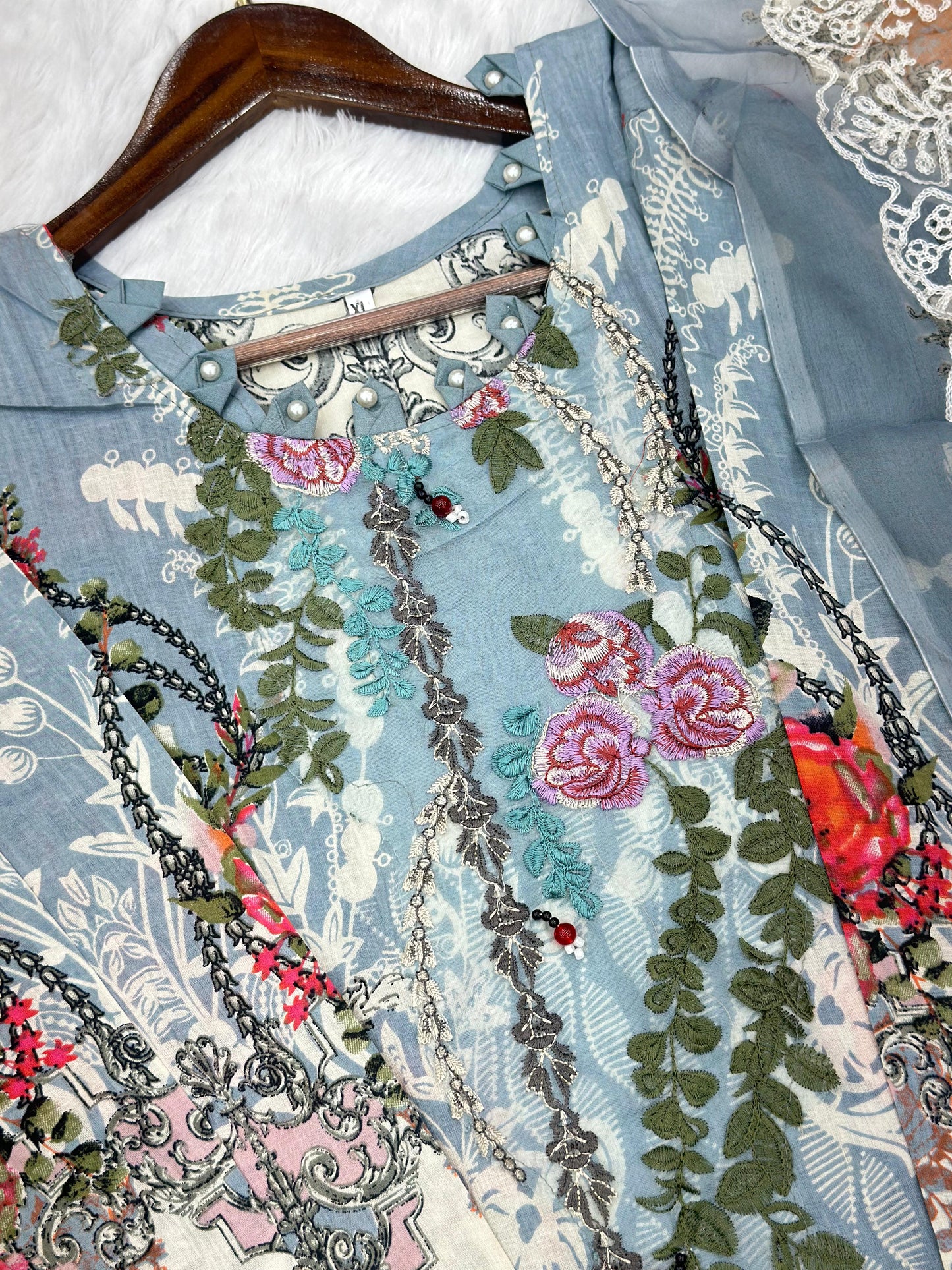 785 Readymade Jade Pakistani Floral Printed Lawn Suit