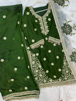 1489 Pakistani Party Wear - Bottle Gren
