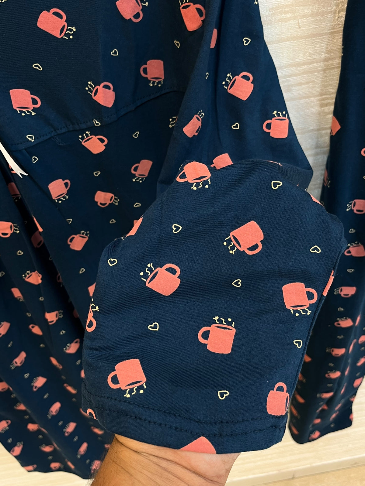 1447 Korean Bow Night Wear -Navy Blue