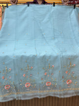 1453 Pakistani Unstitched Partywear - Periwinkle