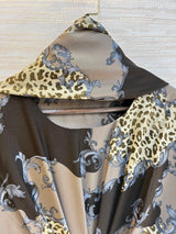 1099 Floral Kaftan Coord Set - Taupe Brown