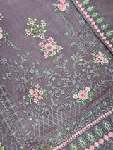 651 Pakistani Floral Party Wear Set - Dusty Grape