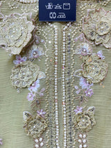 1446 Pakistani Unstitched Partywear - Pistachio