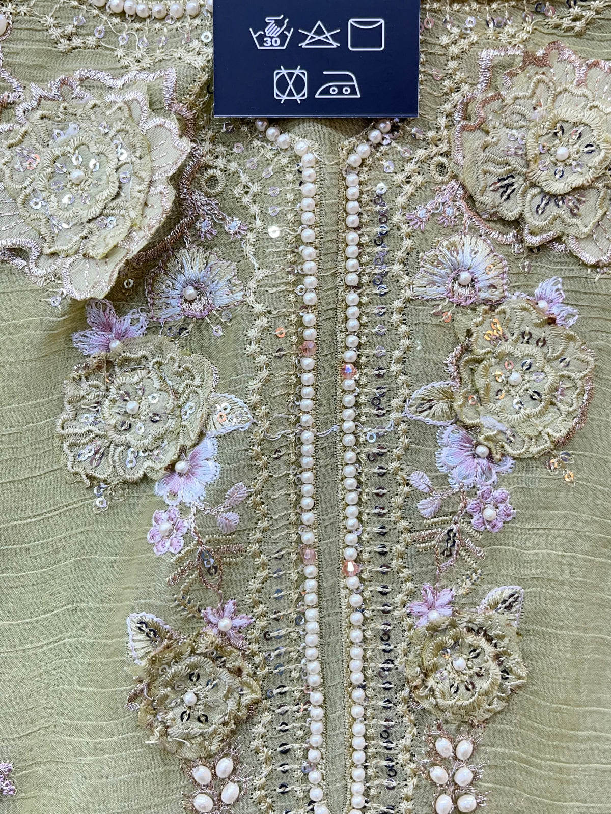 1446 Pakistani Unstitched Partywear - Pistachio