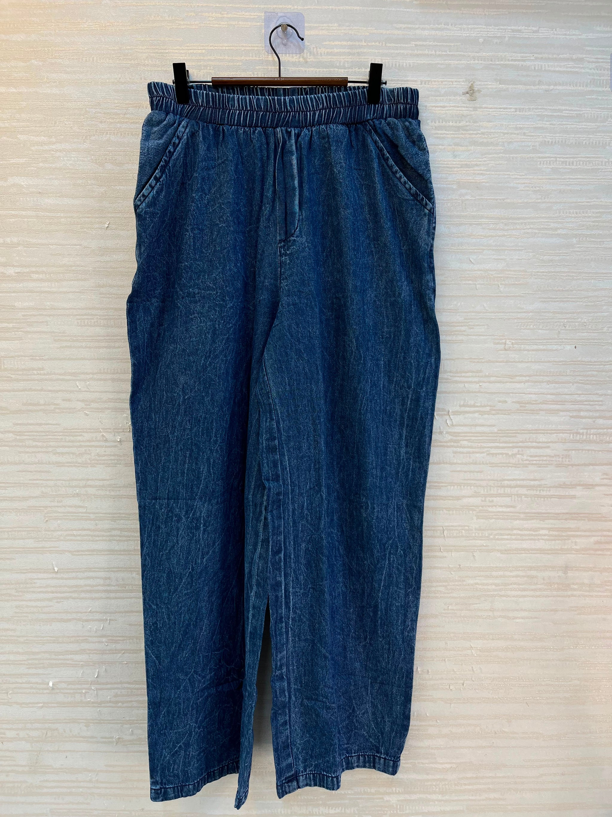 1195 Denim Crochet Coord Set - Navy Blue
