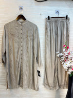 1205 Kashmiri Embroidered Coord Set - Ash Grey