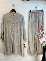 1205 Kashmiri Embroidered Coord Set - Ash Grey