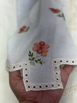 660 Premium Pakistani Lawn Cordset Set - Ivory