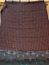 1782 Pakistani Unstitched Party Wear - Rust Brown