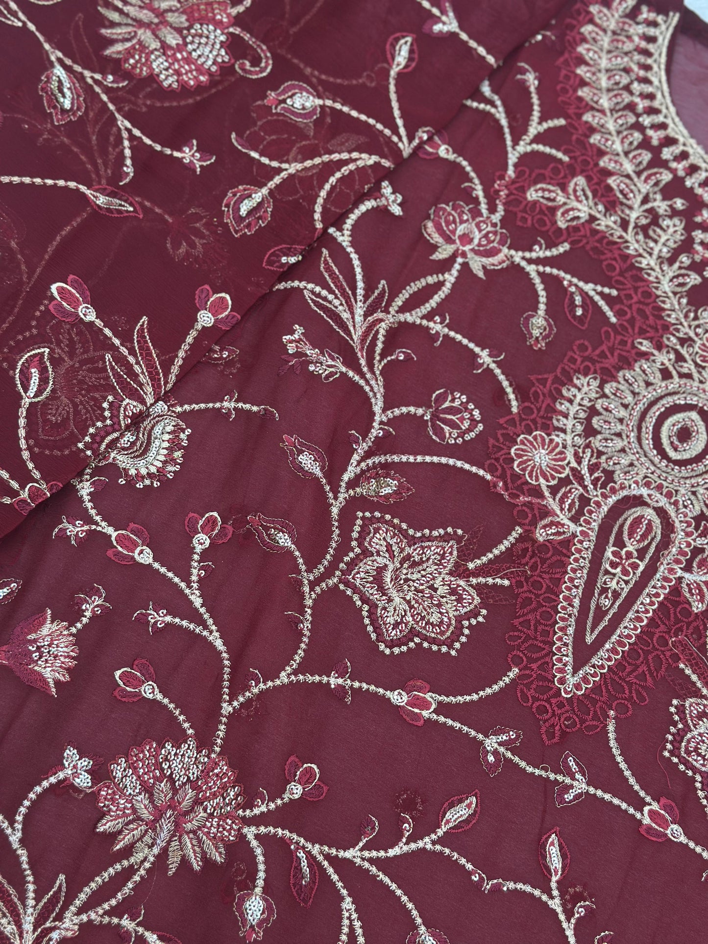 847 Ramsha | Dastak Luxury Chiffon Collection | Q-203 - Unstitched