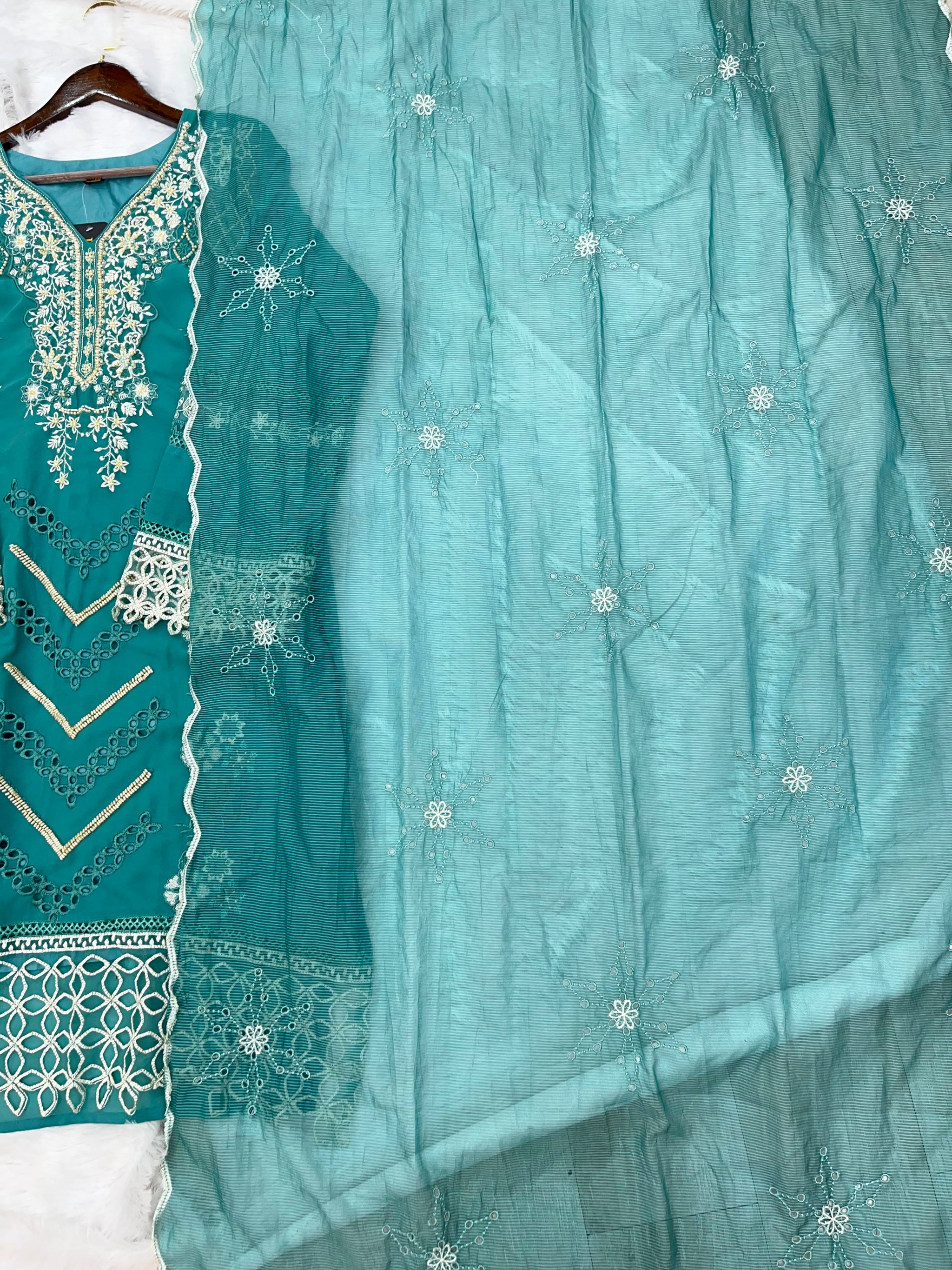 1145 Premium Pakistani Partywear - Sea Green