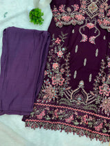 1146 Premium Pakistani Partywear - Burgundy