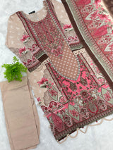 852 Readymade Pakistani Floral Embroidery Lawn Suit