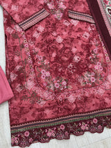 629 Premium Pakistani Lawn Suit - Dark Pink