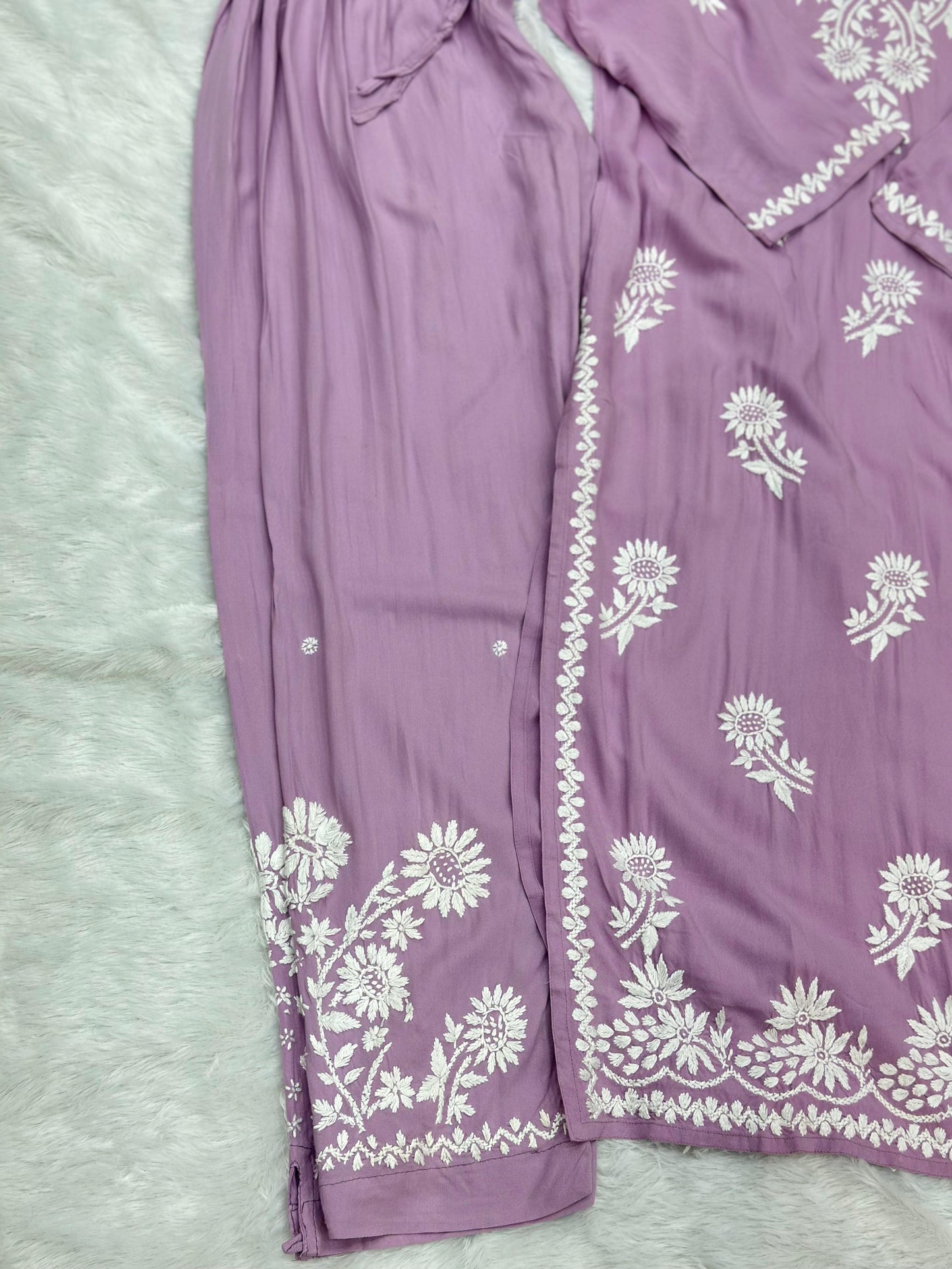 668 Lucknowi Palazzo Set - Lavender