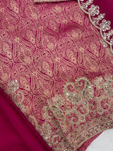 1423 Banarasi Readymade Suit - Pink