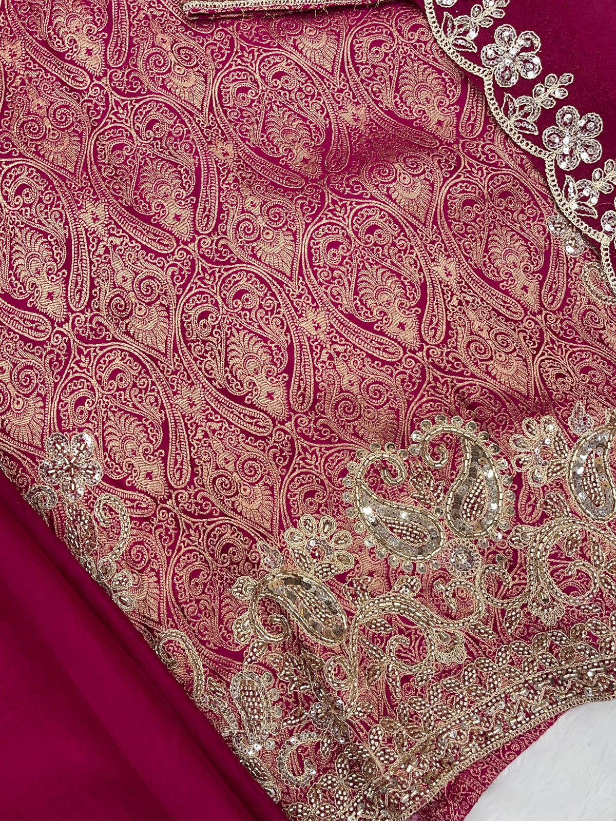 1423 Banarasi Readymade Suit - Pink