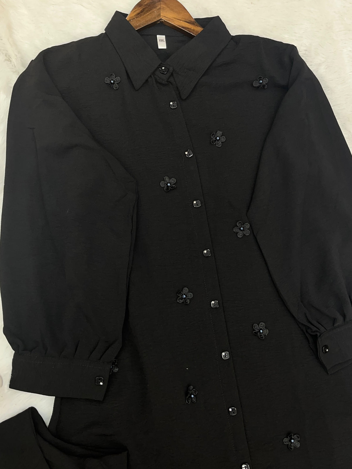 1379 Korean Long 2pc Coordset - Black