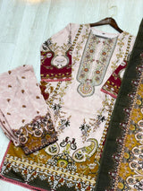 ROMANI MAHIRA 3PC EMBROIDERY SUIT code 562